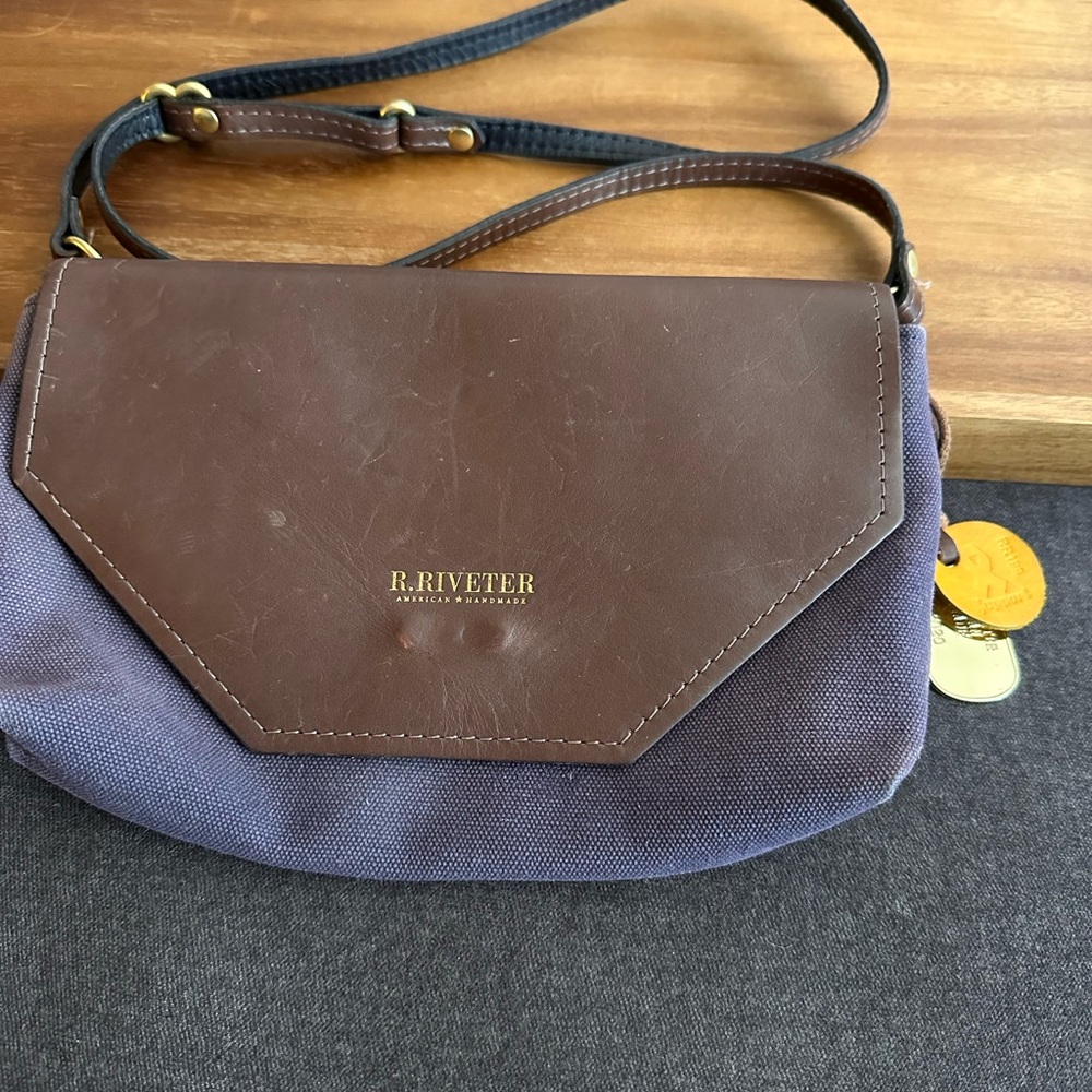 R.Riveter Brown and Purple Crossbody Bag